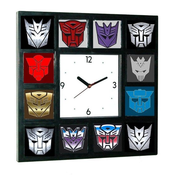 History of Transformers Decepticon and Autobot Clock with 12 pictures - Picture 1 of 1